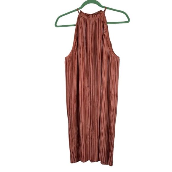 Banana Republic Pink Amaretti Pleated Sleeveless Dress, Size L, NWT - Picture 7 of 10
